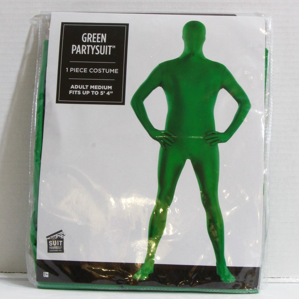 Unisex Green Screen Party Morph Suit Size Medium (Up to 5'4")